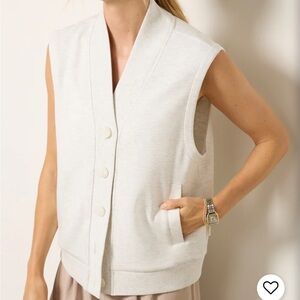 Varley Vicky Button Gilet Cream Sleeveless Vest